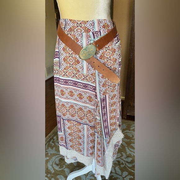 🌼 Boho-Chic Vibes! This Democracy midi skirt is perfect for spring and summer S - Picture 1 of 6